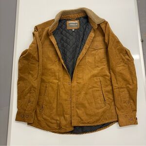 Toad&Co Men’s XL Brown Corduroy Sherpa Collar Shirt Jacket - Quilted Lined